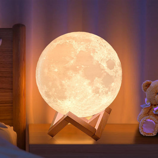 3D M,oon Lamp 7 Colour Changeable Sensor Moon Night Light Lamp