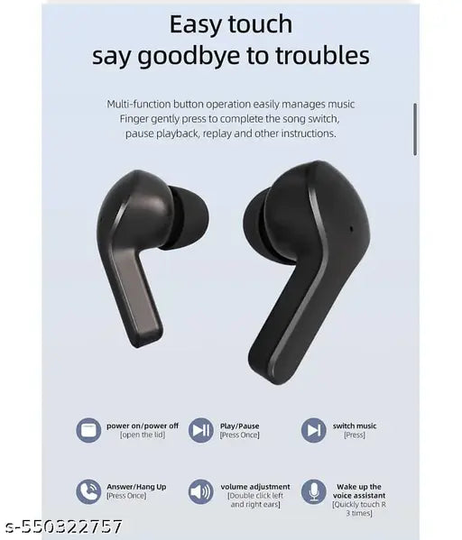 Ultrapods Max Noise Cancelling Bluetooth Wireless Earbuds Bluetooth (Black, In the Ear)