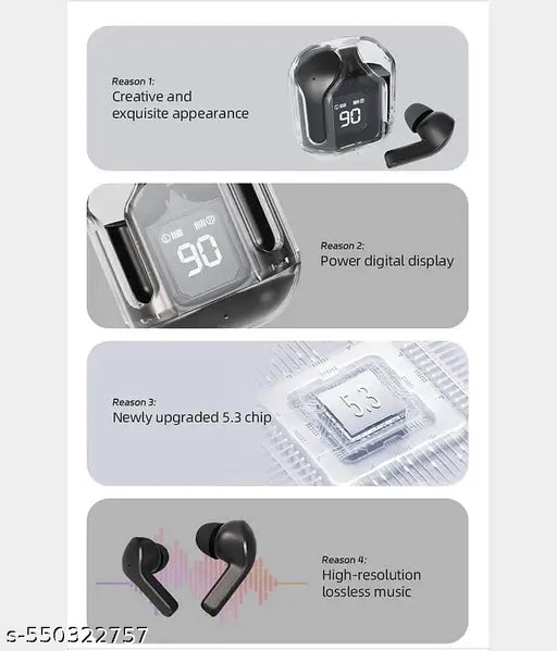 Ultrapods Max Noise Cancelling Bluetooth Wireless Earbuds Bluetooth (Black, In the Ear)