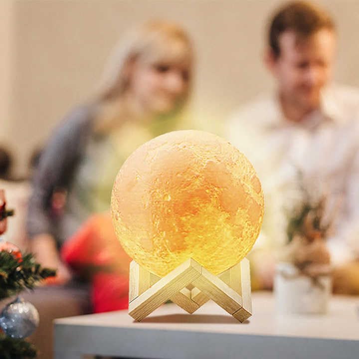 3D M,oon Lamp 7 Colour Changeable Sensor Moon Night Light Lamp
