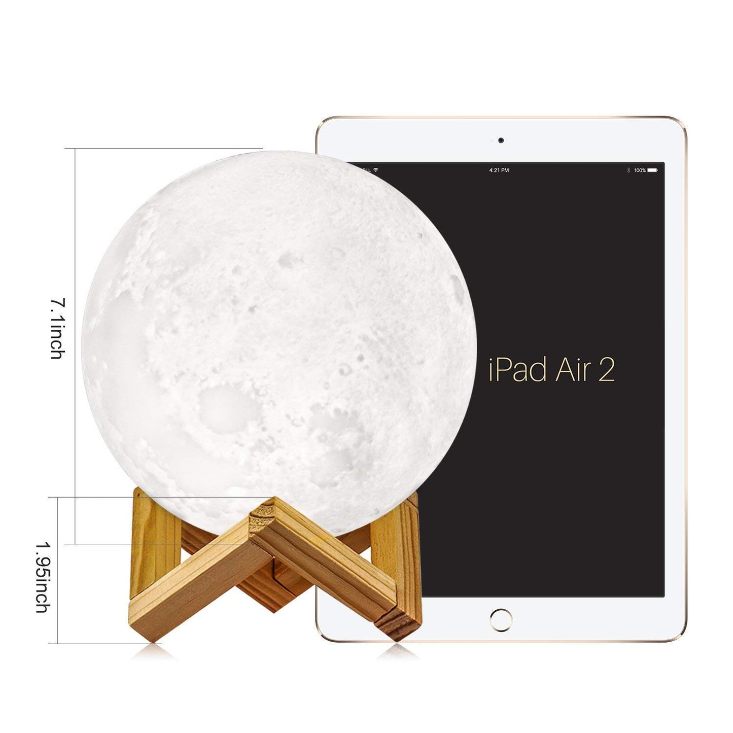 3D M,oon Lamp 7 Colour Changeable Sensor Moon Night Light Lamp