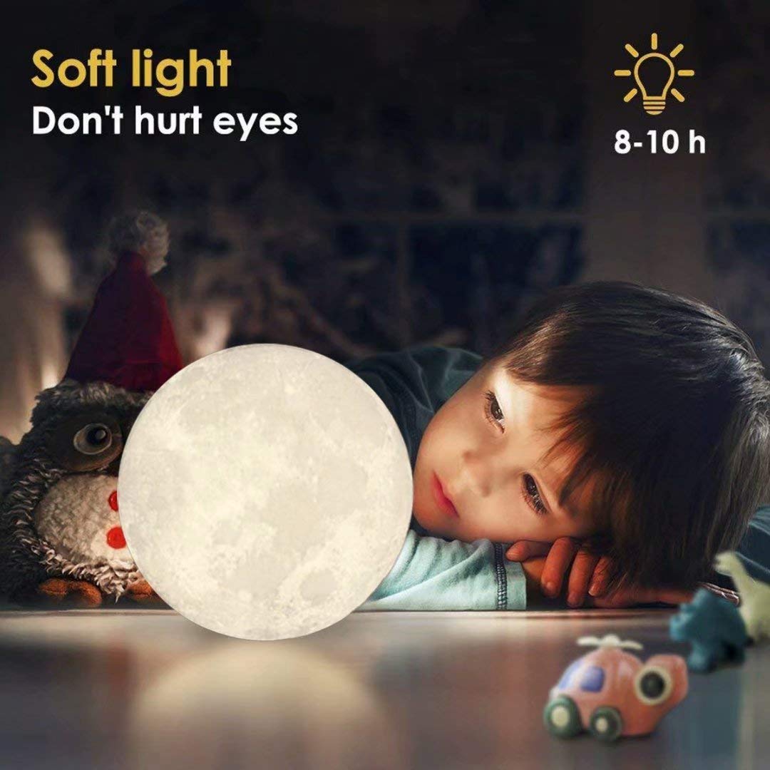 3D M,oon Lamp 7 Colour Changeable Sensor Moon Night Light Lamp