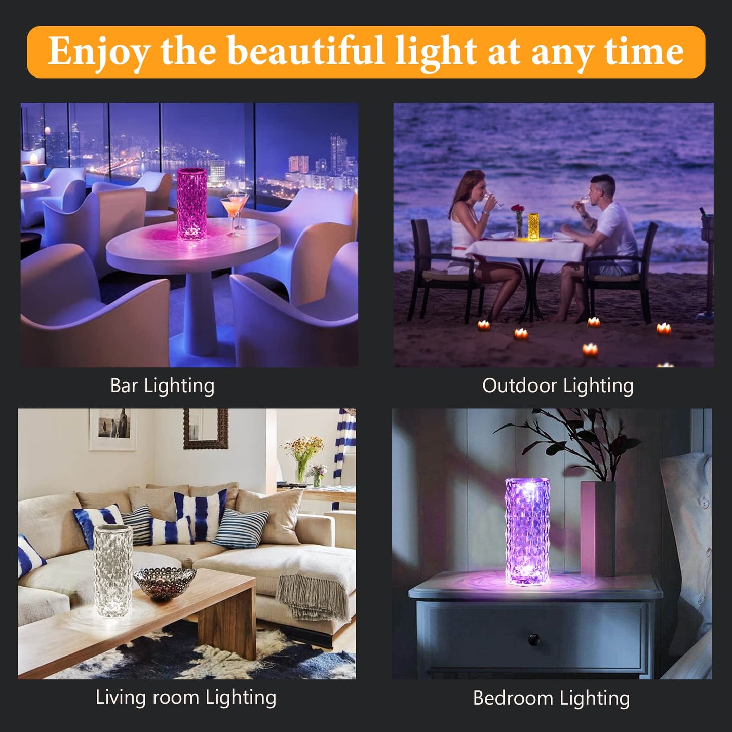 3D M,oon Lamp 7 Colour Changeable Sensor Moon Night Light Lamp
