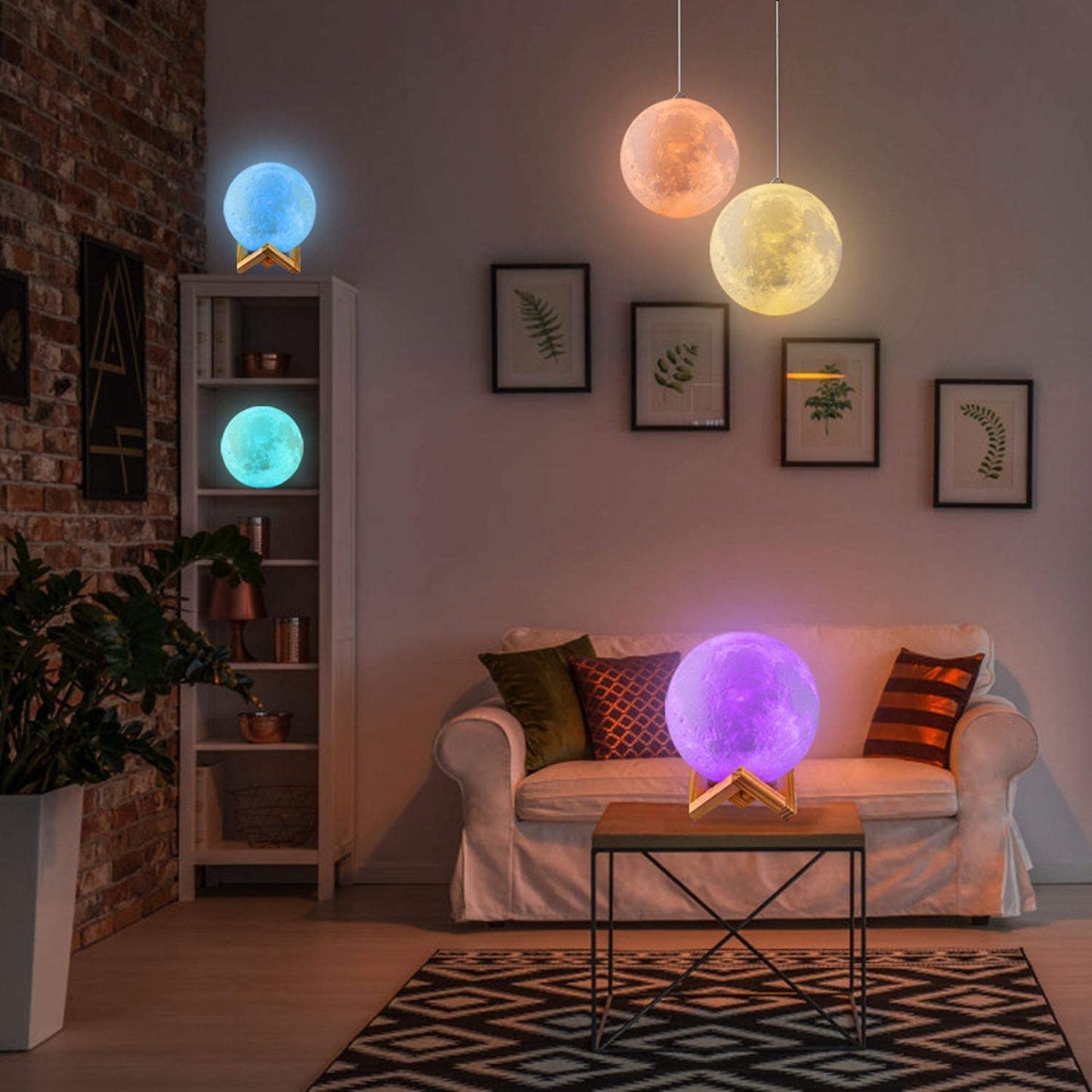 3D M,oon Lamp 7 Colour Changeable Sensor Moon Night Light Lamp
